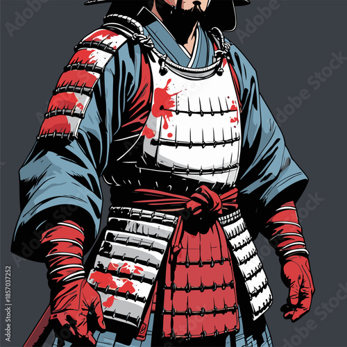 vector image of brave samurai armor