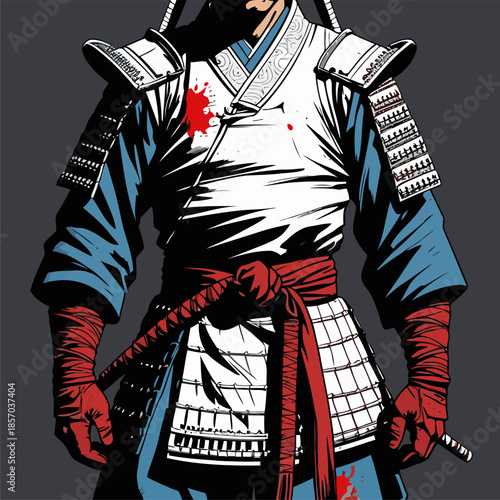 vector image of brave samurai armor