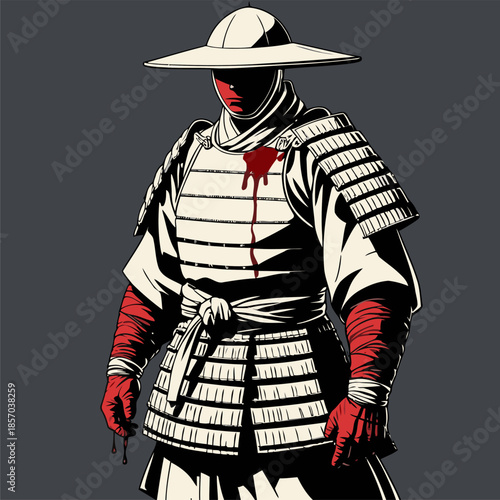vector image of brave samurai armor