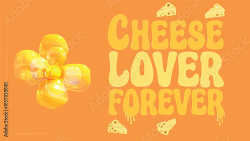 National Cheese Lover's Day celebration on january 20th with a vibrant and cheesy Background Flower graphic illustration