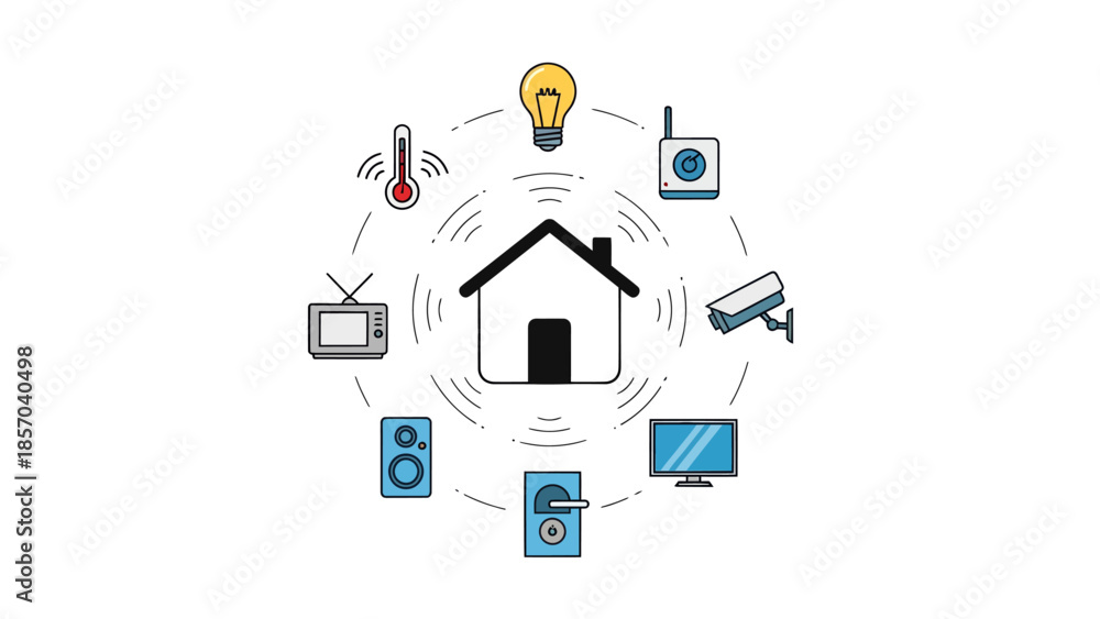 Fototapeta premium Smart Home Automation System with Devices.