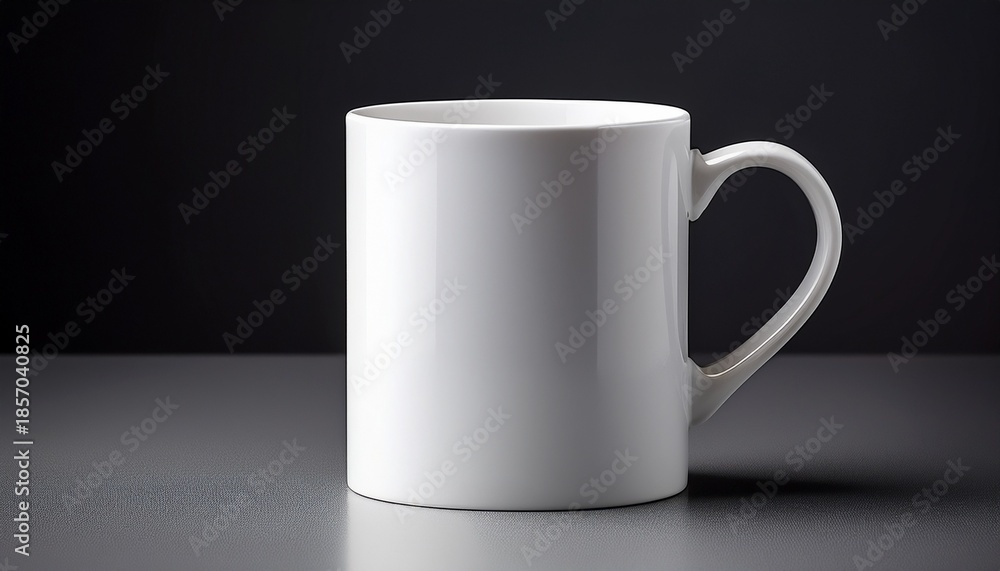 Obraz premium elegant white coffee mug with minimalistic design professional photography