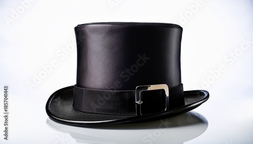 black top hat with a buckle on a isolated background concept of without background