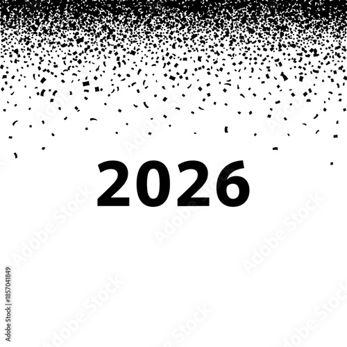 Year 2026 Number Displayed with Falling Confetti Effect.