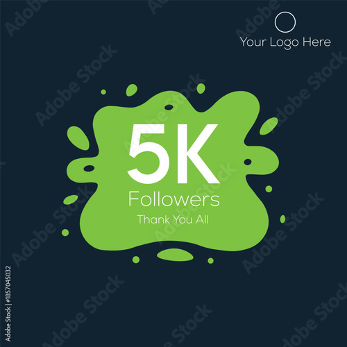5K Followers Celebration Post – Social Media Thank You Banner Template