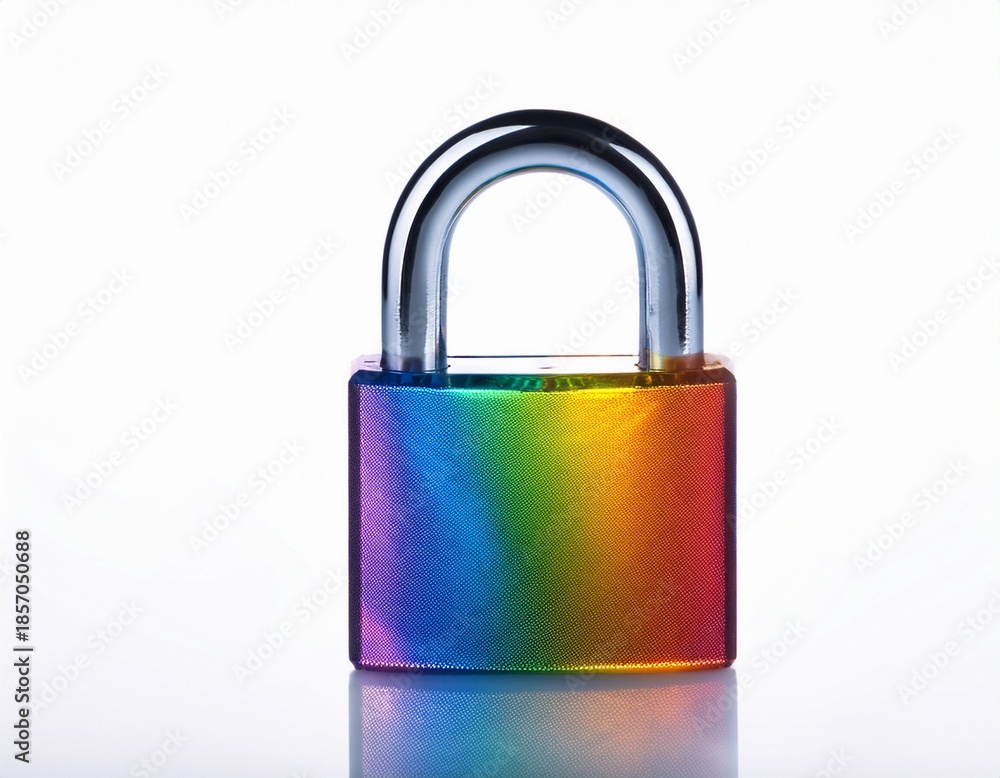 Fototapeta premium transparent rainbow shimmering lock isolated on the white background