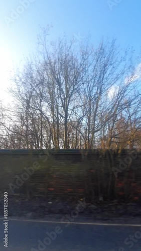 Wallpaper Mural Car Mounted Camera Low and Wide Angle Footage of Car Travel on British Country Narrow Roads and Highways of Bedfordshire and Hertfordshire Counties of England, Great Britain on 20th December, 2025 Torontodigital.ca