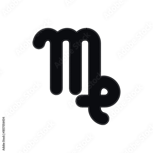 Zodiac horoscope. Virgo astrological icon symbol. Stylized star sign esoteric. Simple line vector illustration.