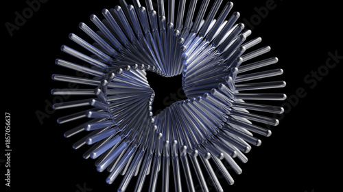Spiral structure of metal rods