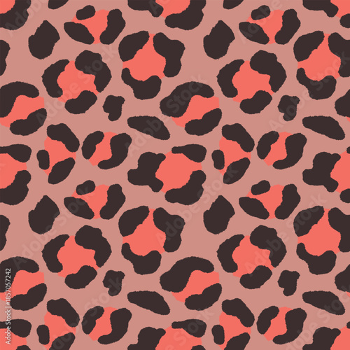 Abstract modern leopard seamless pattern. Animals fashion trendy background. Color decorative vector illustration for print, fabric, textile. Modern ornament of stylized skin.
