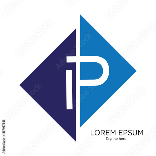 Modern P letter logo with geometric diamond shape for corporate branding, tech startup, or intellectual property agency vector illustration.