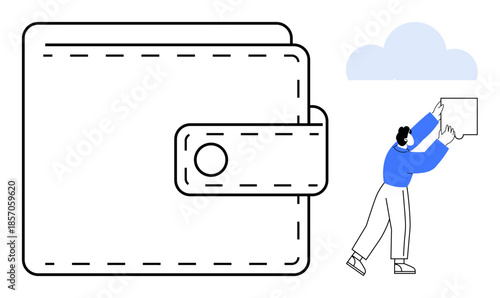 Digital wallet concept. Digital wallet and secure cloud storage simplify financial transactions. Digital wallet for online payments, mobile banking, e-commerce, personal finance, fintech solutions