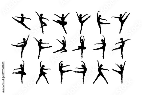 Set of silhouettes of woman and man doing yoga exercises big collection of yoga and meditation vector icon, boy and girl stretching and relaxing her body in many different isolated yoga poses
