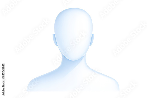 Faceless mannequin bust with transparent background on a black backdrop