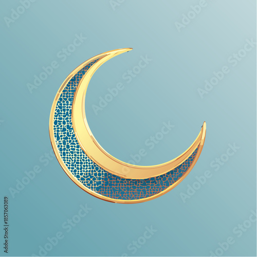 Crescent Moon Jewelry with Blue Mosaic Design.