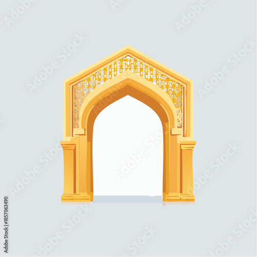 Golden Islamic Archway with Ornate Details.