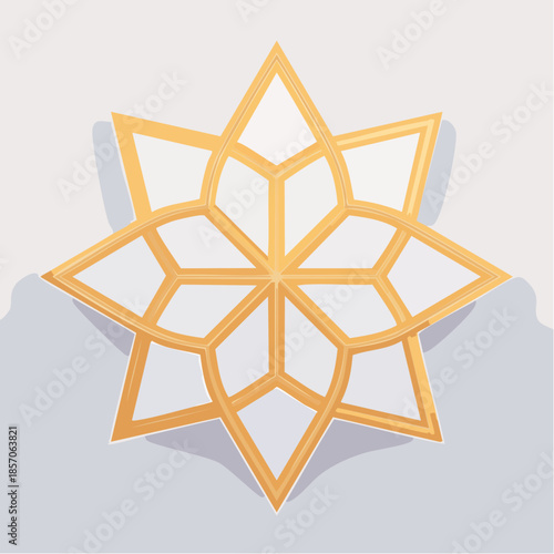 Golden Geometric Star Shape Design Element.