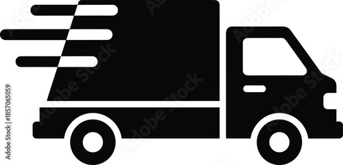 Fast delivery truck icon representing logistics shipping courier service transportation express delivery and supply chain distribution concept