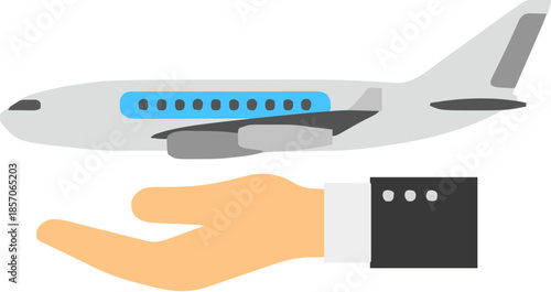 hand holding airplane