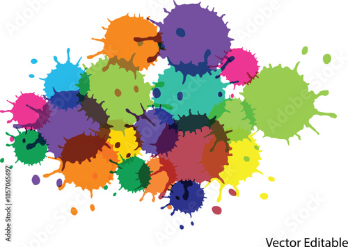 Hand painted rainbow coloured paint splatter background 1702