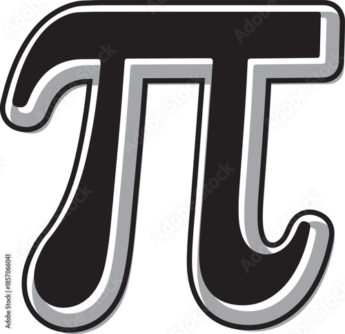 Pi symbol isolated on white background