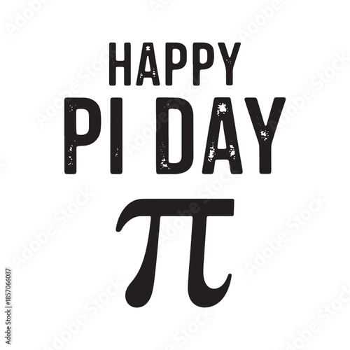Happy pi day isolated on white background