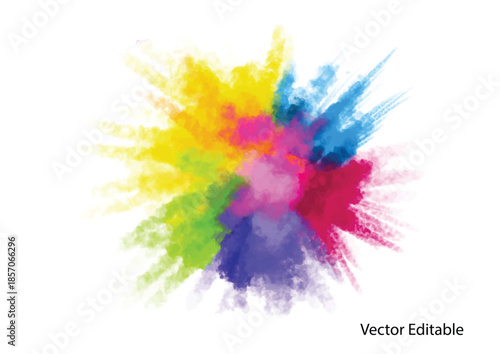 Hand painted rainbow coloured paint splatter background 1702
