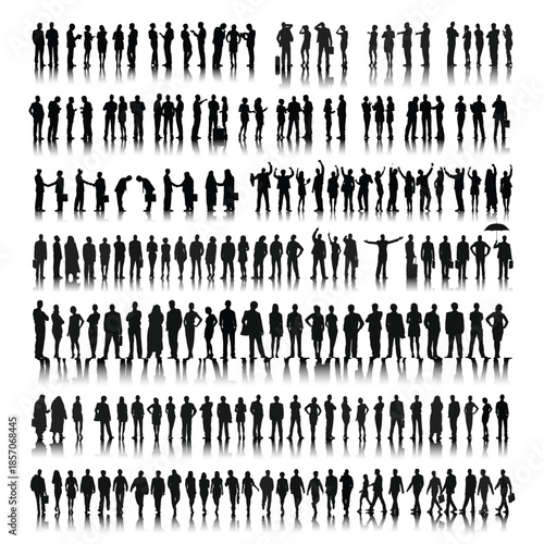 Crowd People Silhouette Pattern Vector