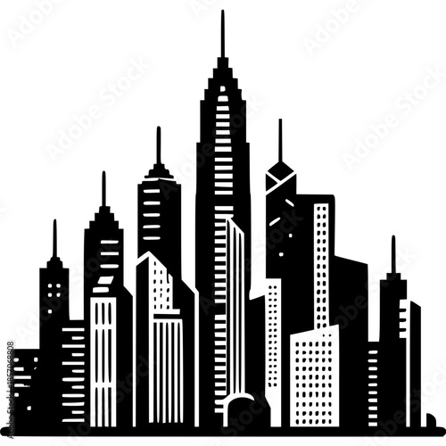 Hong Kong Skyline Icon Vector