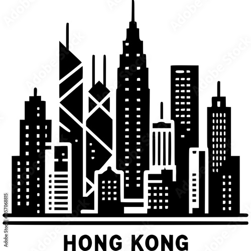 Hong Kong Skyline Icon Vector