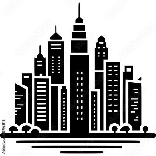 Hong Kong Skyline Icon Vector