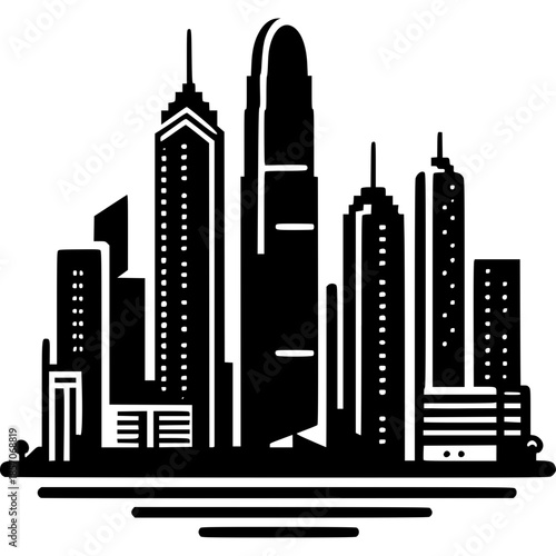 Hong Kong Skyline Icon Vector