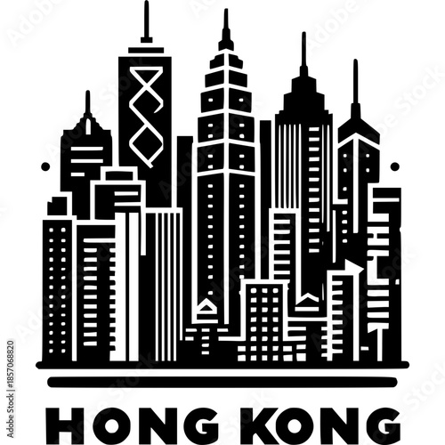 Hong Kong Skyline Icon Vector