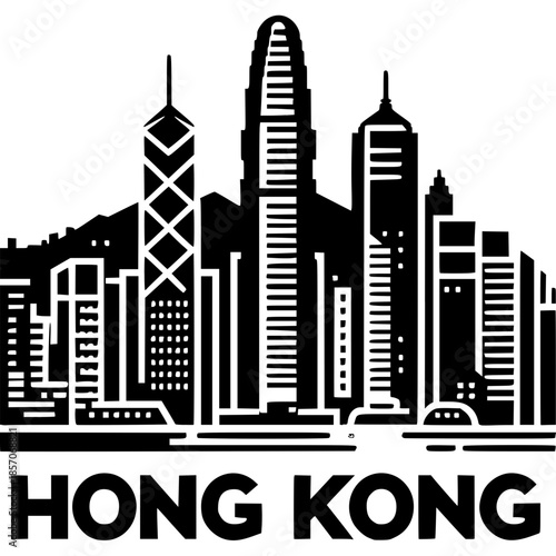 Hong Kong Skyline Icon Vector