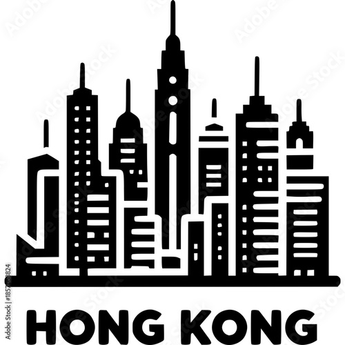 Hong Kong Skyline Icon Vector