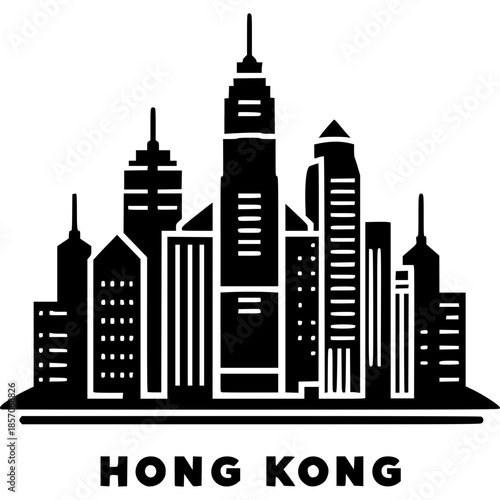 Hong Kong Skyline Icon Vector