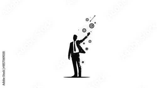 Businessman releasing ideas and creativity into the air