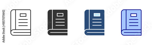 Book Icon Set. Designed In Multi Style