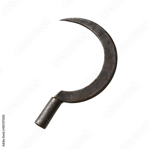 Traditional Metal Sickle Farming Tool Isolated