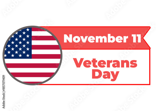 USA Veterans Day, vector holiday on a white background frame icon