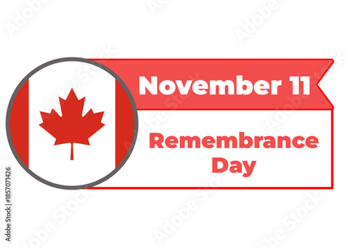 Canada Remembrance Day, vector holiday on a white background frame icon