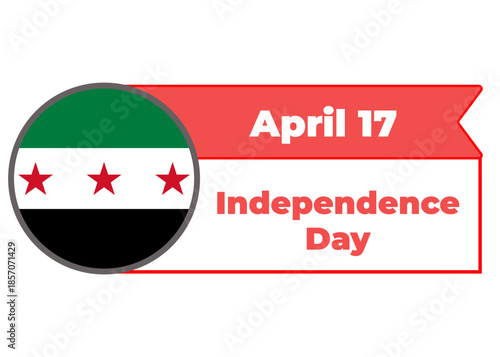 Syria Independence Day, vector holiday on a white background frame icon