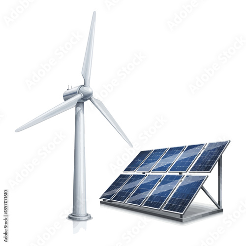 Wind Turbine Solar Panel.