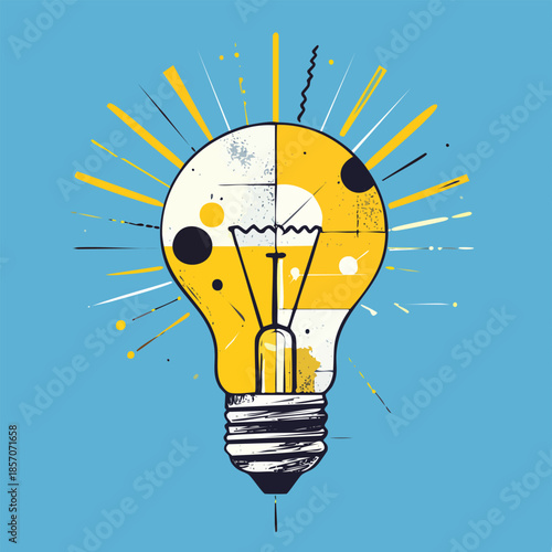 Bright Idea Light Bulb Symbolizing Innovation and Creativity.
