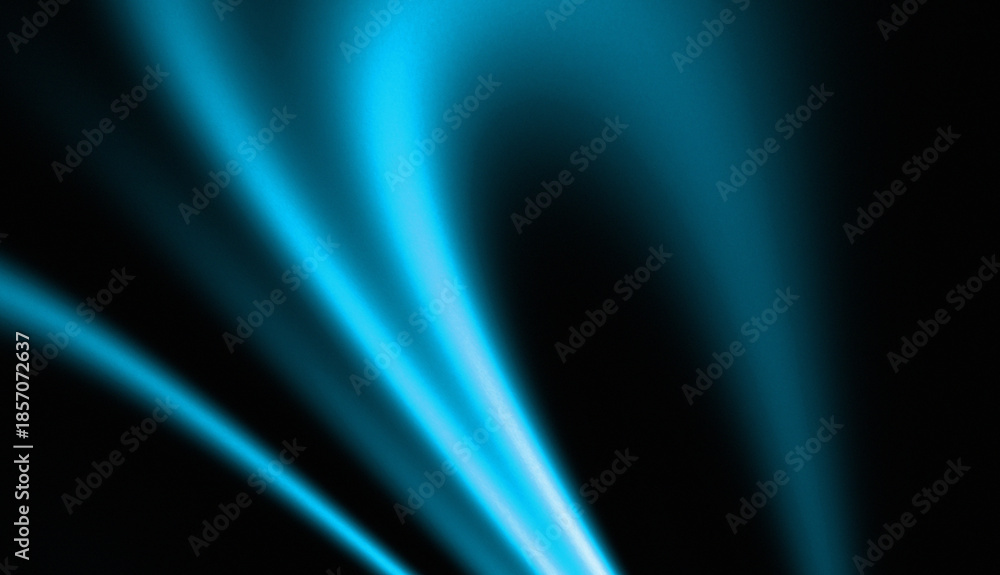 Fototapeta premium Abstract blue pattern with gradient on black background, texture, ornament. Fashionable beautiful wallpaper, color design for notebook cover, copybook, paper, packaging. Curved wavy glow lines.
