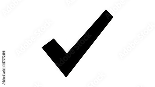 Black check mark on white background isolated on transparent background