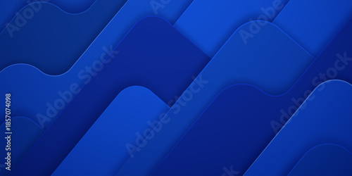 A blue abstract background featuring wavy, layered shapes in varying shades of blue, creating a dynamic and modern visual effect.