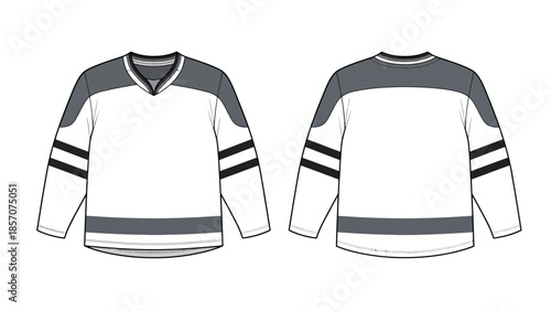 Technical Apparel Vector Illustration Set, Blank Sports Clothing Mockup Templates and Team Uniform Flat Sketches, Front and Back View