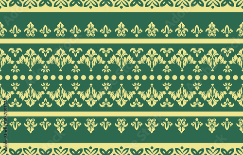 Damask pattern Colorful background. Luxurious classic ornament in baroque style. Golden ornament design for wallpaper, textiles and luxury	