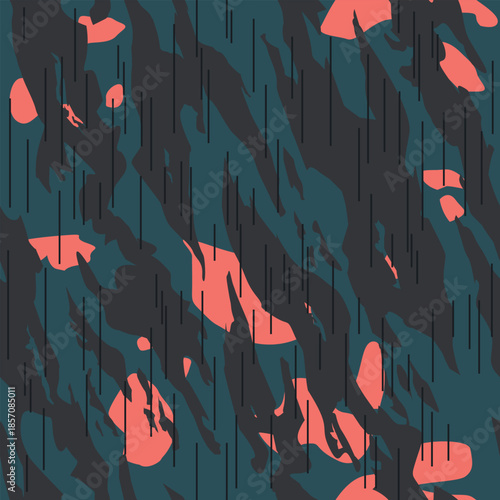 Vector seamless camo tiger stripe army fatigue pattern design